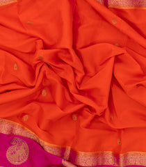Orange Woven Art Crepe  Saree With Stone Work In Contrast Border-BL5144
