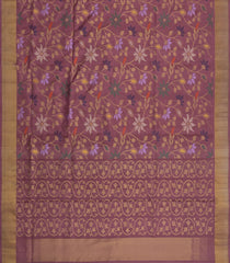 Dusty Pink Handloom Uppada Silk Saree With Meena Floral Motifs-UP0353