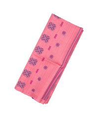 Peach Handloom Organza Soft Silk Saree With Stripes & Buttas-SO4148