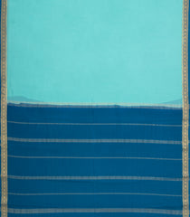 Turquoise Woven Mysore Silk Saree With Contrast Zari Border-MS3820