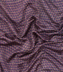 Lilac Printed Chanderi Cotton Saree With Zari Border-CC1525