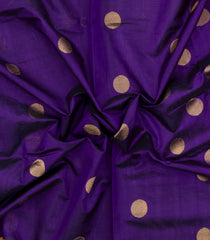 Purple Handloom Silk Cotton Saree With Buttas & Contrast Zari Border-SC4672