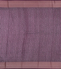 Burgundy Printed Chanderi Cotton Saree With Zari Border-CC1535