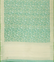 Light Green Handloom Organza Satin Soft Silk Saree With Floral Motifs-SO4090