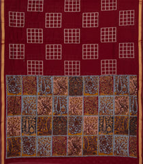 Crimson Printed Art Chanderi Saree With Zari Border-BL5013