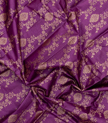 Purple Woven Tussar Silk Saree With Floral Motifs-TU3419