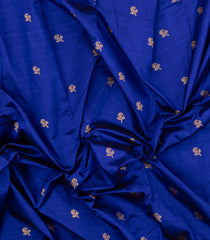 Blue Handloom Korvai Kanchipuram Silk Saree With Mango Buttas-KA14862