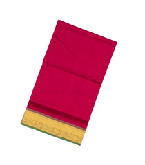 Hot Pink Handloom Silk Cotton Saree With Contrast Pallu-SC3714