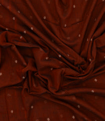 Rust Handloom Bengal Cotton Saree With Floral Buttas-BG1585