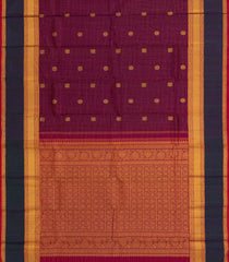 Magenta Handloom Kanchipuram Silk Saree With Zari Checks & Buttas-KA14016
