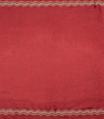 Red Woven Tussar Silk Saree With Printed & Embroidered Motifs-TU3817