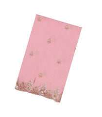 Peach Woven Synthetic Blended Tissue Saree With Embroidered Motifs-EN2022