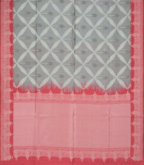 Grey Woven Synthetic Dupion Saree With Floral Jaal Motifs-BL4473