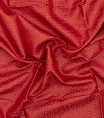 Red Woven Tussar Silk Saree With Chevron Motifs-TU3557