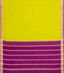 Neon Green Woven Mysore Silk Saree With Contrast Border-MS3735