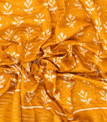 Yellow Printed Synthetic Dola Silk Saree With Zari Border-BL5093