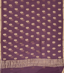 Lilac Woven Mysore Silk Saree With Floral Zari Buttas-MS3073