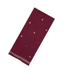 Maroon Handloom Bengal Cotton Saree With Meena Buttas-BG1960