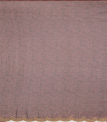 Maroon Woven Blended Chiffon Saree With Printed Floral Motifs & Embroidered Selvage-EN1905