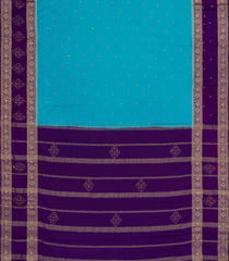 Cyan Woven Art Crepe  Saree With Stone Work & Contrast Border-BL5136