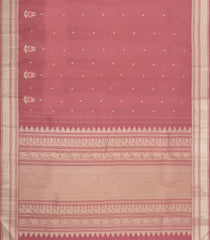Dusty Pink Handloom Kanchipuram Silk Saree With Floral Buttas-KA15963