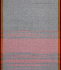 Grey Woven Bengal Cotton Saree With Contrast Border-BG1864