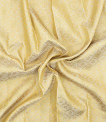 Cream Handloom Korvai Kanchipuram Silk Saree With Floral Zari Motifs-KA16167