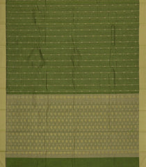 Green Woven Rasipuram Cotton Sari With Stripes-RA2625