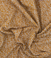 Taupe Woven Kalamkari Cotton Saree With Yellow Printed Motifs-KAL1156