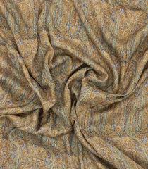 Beige Printed Chanderi Cotton Saree With Floral Motifs-CC1736
