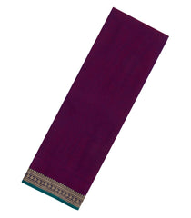 Dark Purple Woven Chirala Cotton Saree With Printed Blouse-CR1520