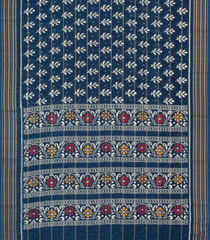 Steel Blue Printed Synthetic Dola Silk Saree With Zari Border-BL5057