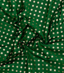 Green Woven Blended Satin Saree With Floral Zari Motifs-BL5994