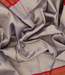 Lavender Woven Art Soft Tissue Silk Saree With Floral Motifs & Contrast Border-BL4415