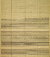 Taupe Handloom Kora Soft Silk Saree With Dotted Stripes-SO4216