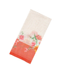 Red Printed Synthetic Linen Saree With Floral Motifs-SY0051