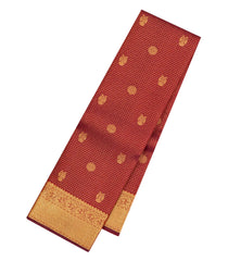 Crimson Handloom Kanchipuram Silk Saree With Checks & Buttas-KA15631