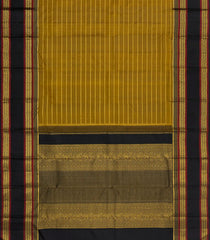 Oil Mustard Handloom Kanchipuram Silk Saree With Veldari Stripes-KA15874