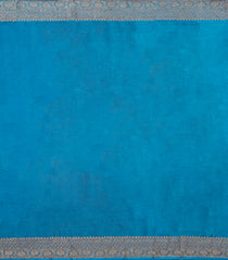Sky Blue Woven Tussar Silk Saree With Floral Motifs-TU3399