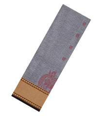 Grey Woven Chettinad Cotton Saree With Buttas-CN1903