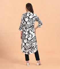 Black and White Abstract Printed Kurta-RC5654