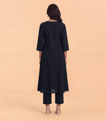 Black Kurta Set with Printed Brocade Dupatta-RC5627
