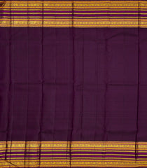 Lavender Handloom Kanchipuram Korvai Silk Saree With Maroon Border-Lavander