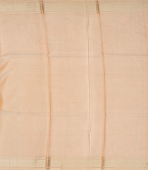 Peach Blended Tussar Tissue Saree With Silver Zari Border-Peach