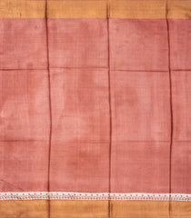 Brown Handloom Tussar Silk Saree With Printed Floral Motifs-Brown