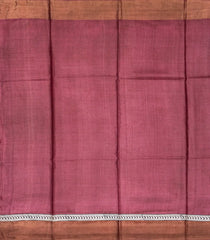 Peach Handloom Tussar Silk Saree With Printed Floral Vine Motifs-Peach