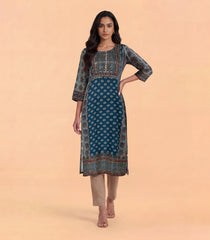 Blue Ajrakh Printed Kurta-KR0876