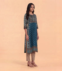 Blue Ajrakh Printed Kurta-KR0876