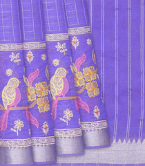 Lavender Handloom Chirala Saree  With Embroidery-Lavander