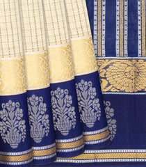 Taupe Handloom Chirala Silk Cotton With Checks-Taupe